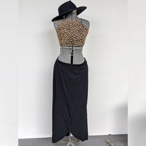 Vintage Leopard Print Halter Crop Top